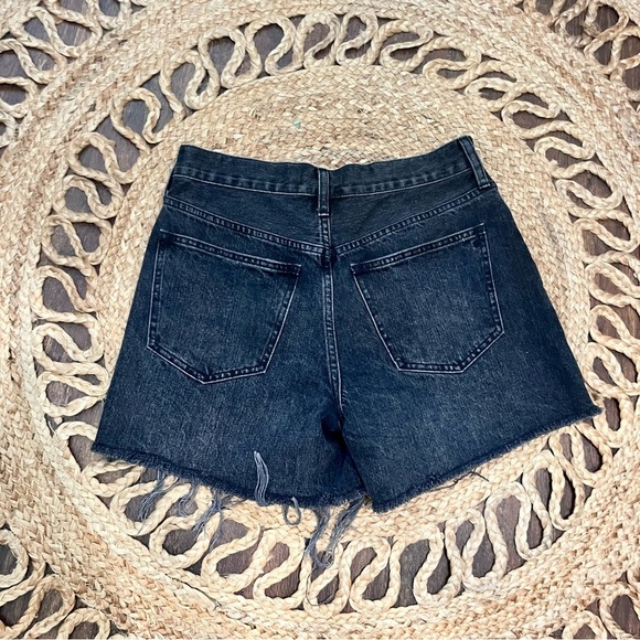 Madewell Size 27 Relaxed Mid-length Denim Cut Off Shorts Black - Picture 5 of 6